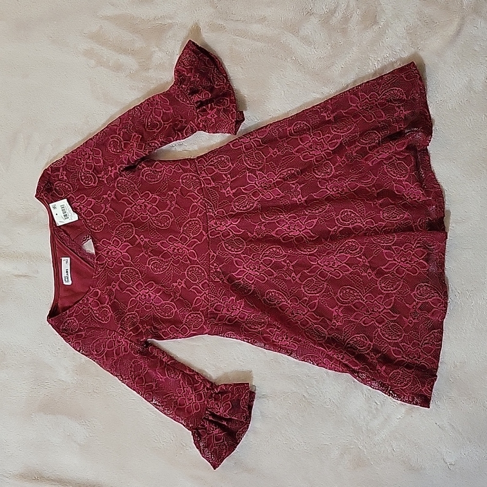 Epic Threads girls dress with lace overlay-size
